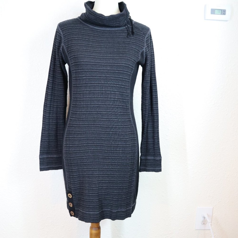 PRANA Kelland Black Grey Sweater Dress Sz L